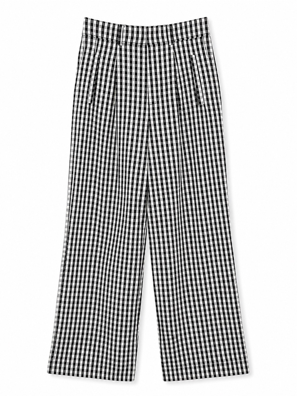 Everlane Way-High Drape Pant in Black and White Gingham Size 2S - Picture 2 of 9